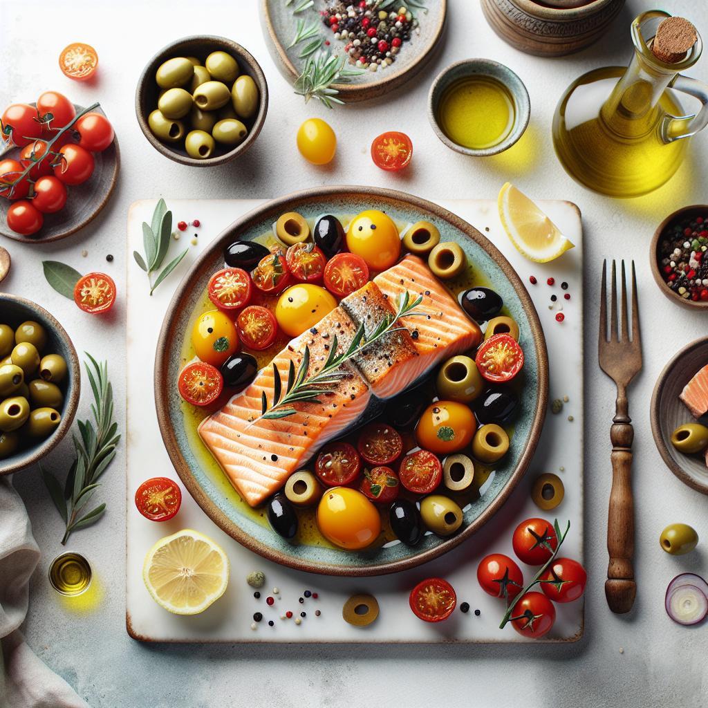 Mediterranean Salmon: A Zesty Olive and Tomato Delight