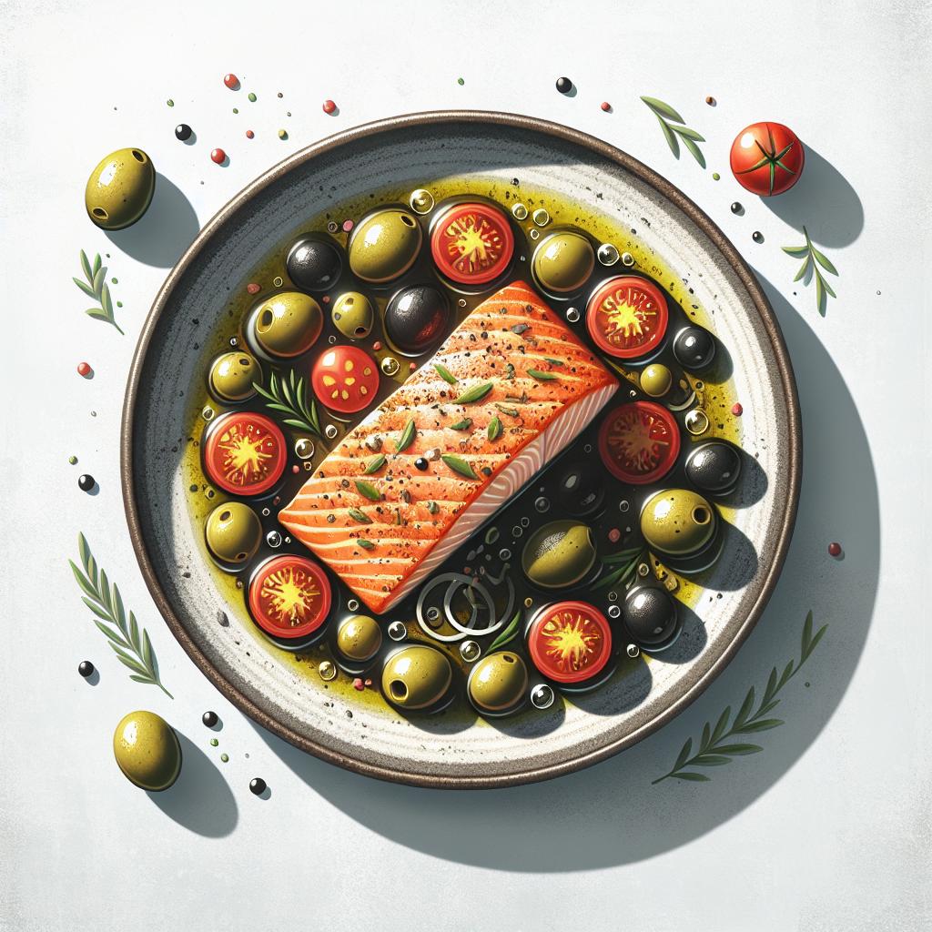 Mediterranean Salmon: A Zesty Olive and Tomato Delight
