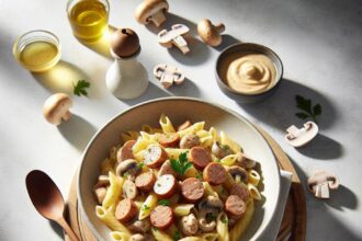 Savory Turkey Sausage Pasta with Creamy Mushroom Sauce