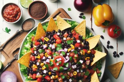 Zesty Black Bean Salsa: Perfect Pairing with Crunchy Corn Chips