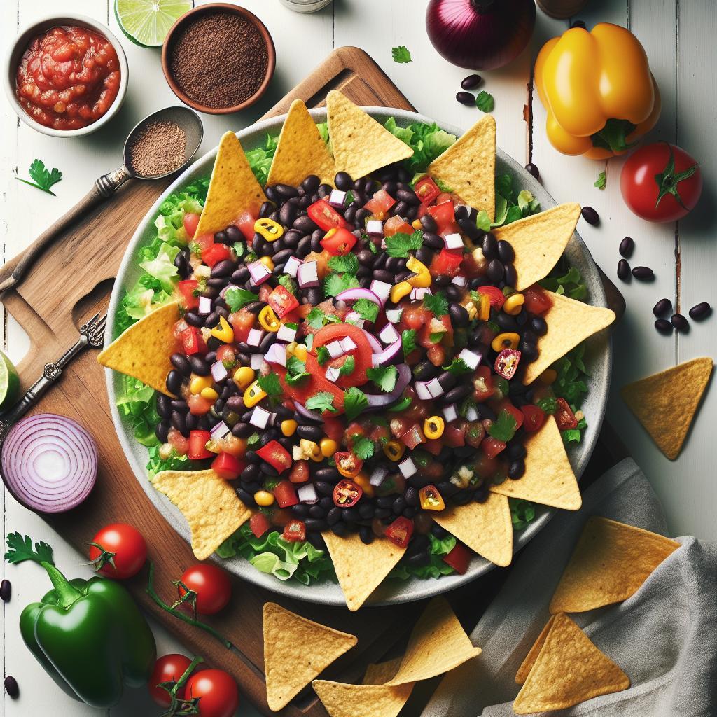 Zesty Black Bean Salsa: Perfect Pairing with Crunchy Corn Chips