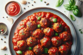 Savory Turkey Meatballs Simmered in Rich Marinara Sauce