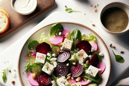 Bright Bites: Roasted Beet Salad with Creamy Goat Cheese