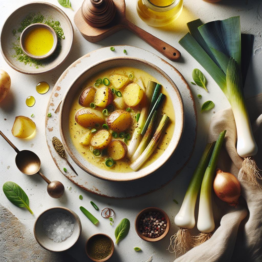 Golden Comfort: Roasted Potato and Leek Soup Recipe