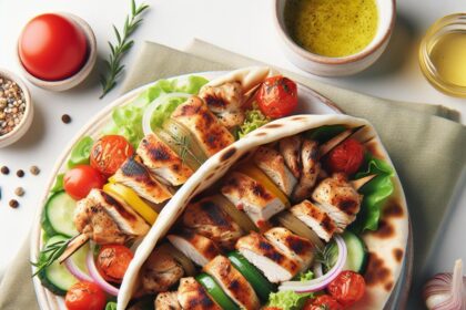 Savor the Flavor: Chicken Souvlaki Wrapped in Warm Pita