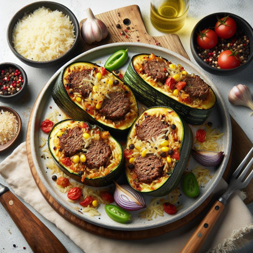 Hearty Beef and Rice Stuffed Zucchini: A Flavorful Twist