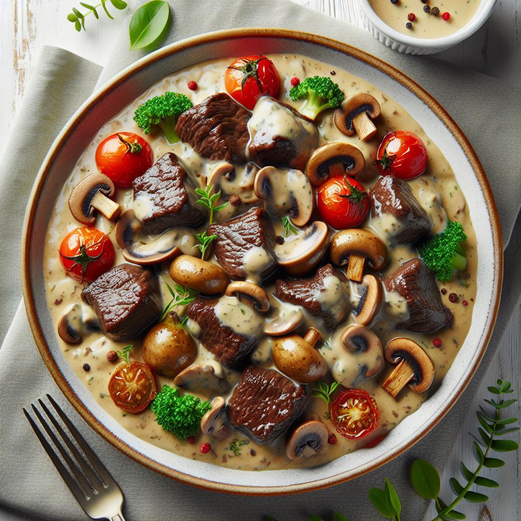 Savor Rich Beef Tips with Creamy Mushroom Gravy Delight