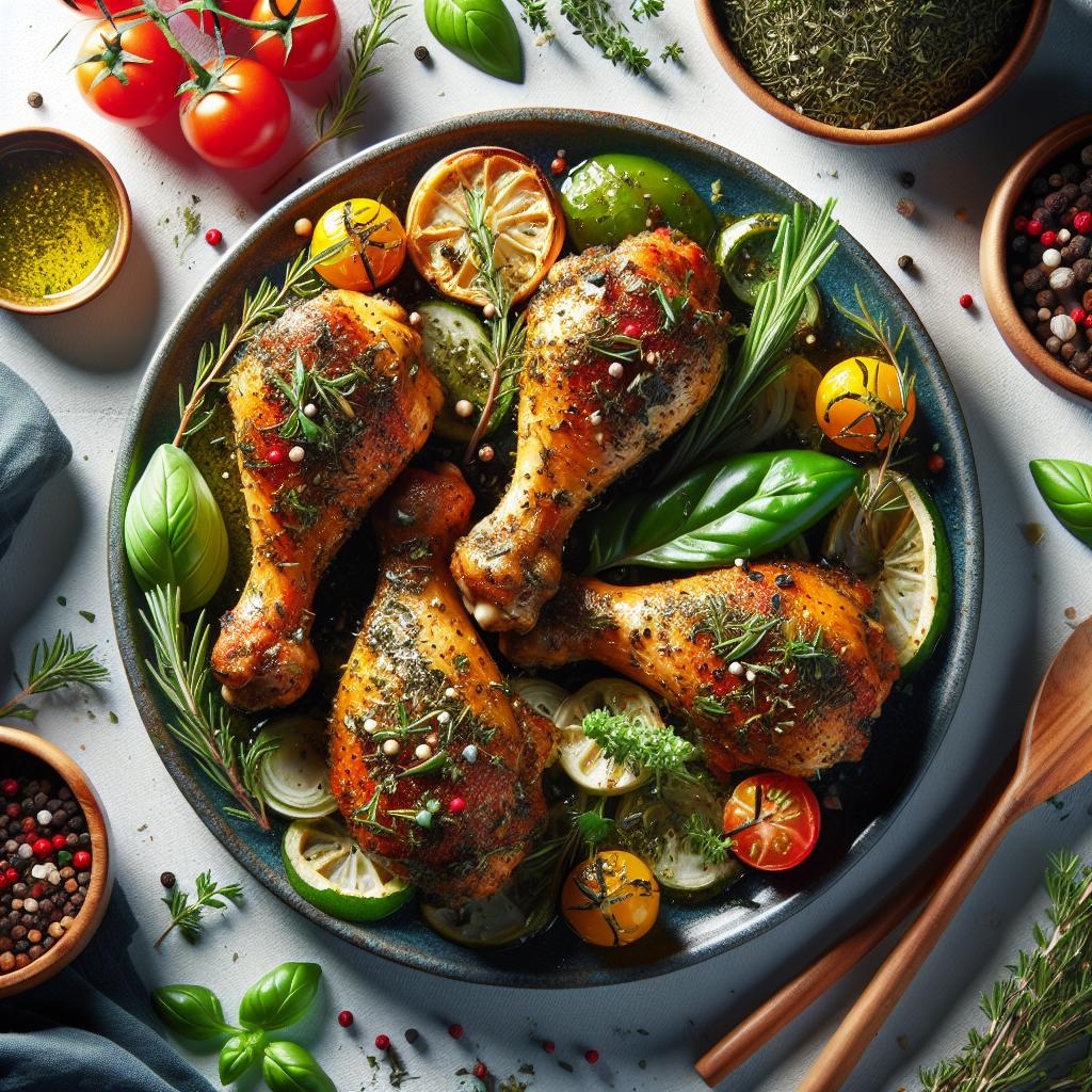 Herb-Infused Baked Chicken Drumsticks: A Flavorful Delight