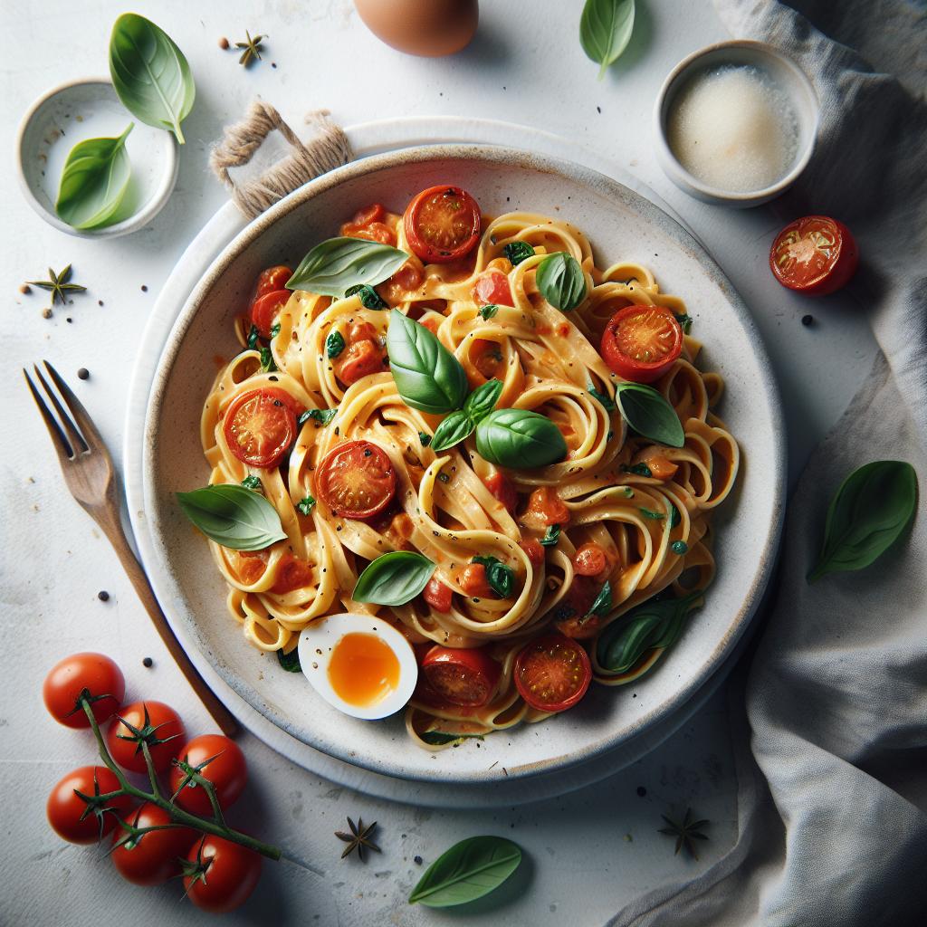 Savor the Flavor: Creamy Tomato Pasta with Fresh Basil