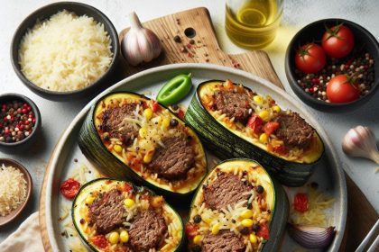 Hearty Beef and Rice Stuffed Zucchini: A Flavorful Twist