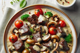 Savor Rich Beef Tips with Creamy Mushroom Gravy Delight